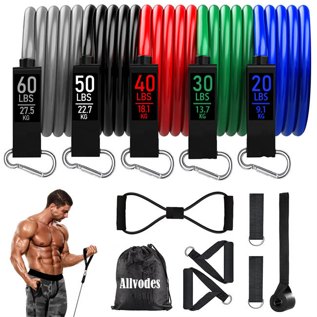 Resistance Bands, Resistance Band Set, Workout Bands, Exercise Bands for Men and Women, Exercise Bands with Door Anchor, Handles, Legs Ankle Straps for Muscle Training, Physical Therapy, Shape Body